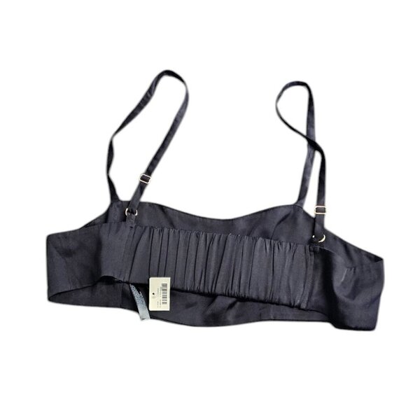 Anthropologie Satin Micro Bra, Bandeau Top, Bralette, Black Size Medium, NWT - Picture 5 of 7